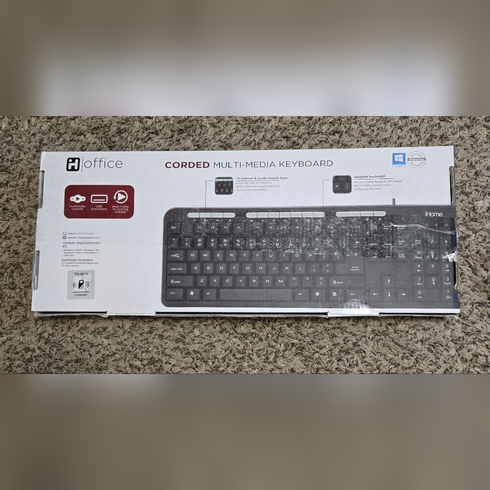 Corded Multi-Media Keyboard, IHome Office